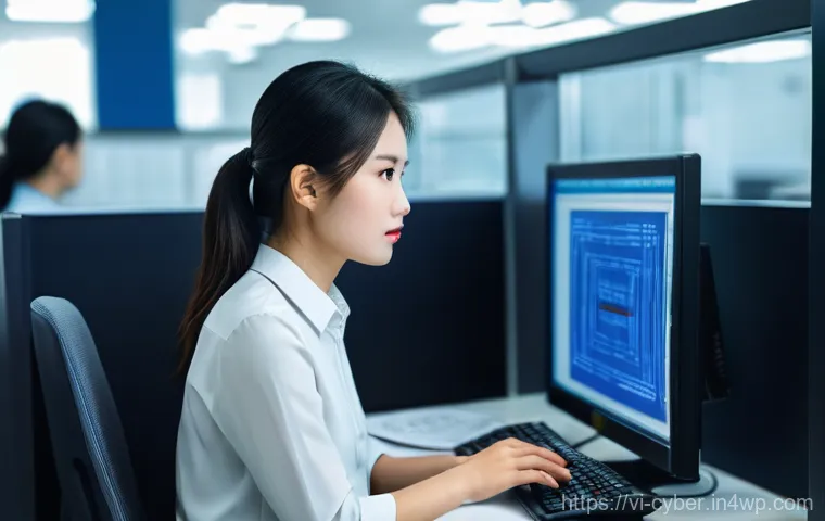 사이버 보안 규정 준수와 실시간 모니터링 시스템 - **Prompt:** A visibly stressed Vietnamese female CEO or IT director in her late 30s to early 40s, we...