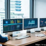 Home 19 클라우드 환경에서의 사이버 보안 규정 준수 전략 - A modern Vietnamese office environment with diverse employees collaborating on cloud security compli...